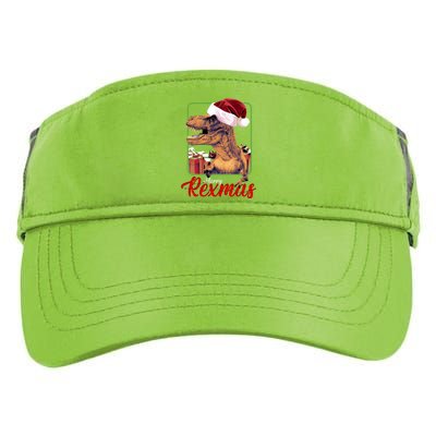 Christmas Merry Rexmas Dinosaur W/ SantaS Hat Tree Rex Great Gift Adult Drive Performance Visor