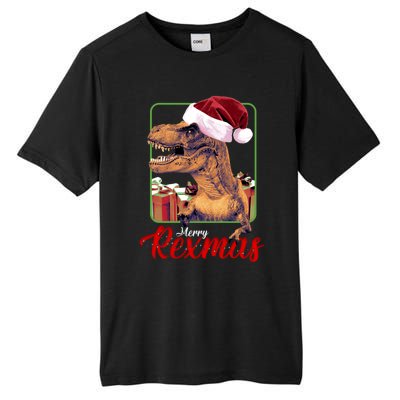 Christmas Merry Rexmas Dinosaur W/ SantaS Hat Tree Rex Great Gift Tall Fusion ChromaSoft Performance T-Shirt