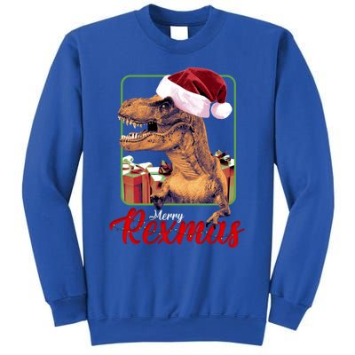 Christmas Merry Rexmas Dinosaur W/ SantaS Hat Tree Rex Great Gift Sweatshirt