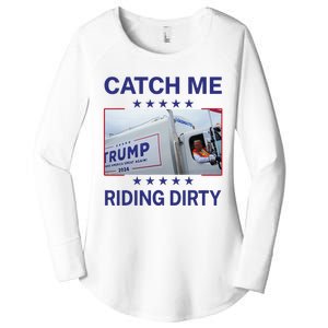 Catch Me Riding Dirty Trump Christmas 2024 Women's Perfect Tri Tunic Long Sleeve Shirt