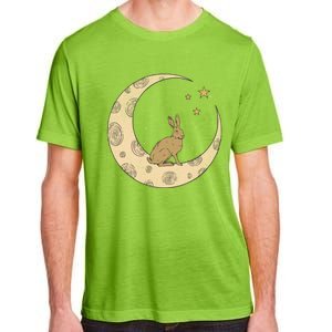 Crescent Moon Rabbit Stars Wiccan Wicca Witch Moon Phases Gift Adult ChromaSoft Performance T-Shirt