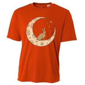 Crescent Moon Rabbit Stars Wiccan Wicca Witch Moon Phases Gift Cooling Performance Crew T-Shirt