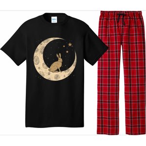 Crescent Moon Rabbit Stars Wiccan Wicca Witch Moon Phases Gift Pajama Set