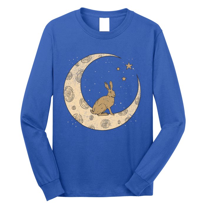 Crescent Moon Rabbit Stars Wiccan Wicca Witch Moon Phases Gift Long Sleeve Shirt