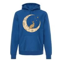 Crescent Moon Rabbit Stars Wiccan Wicca Witch Moon Phases Gift Premium Hoodie