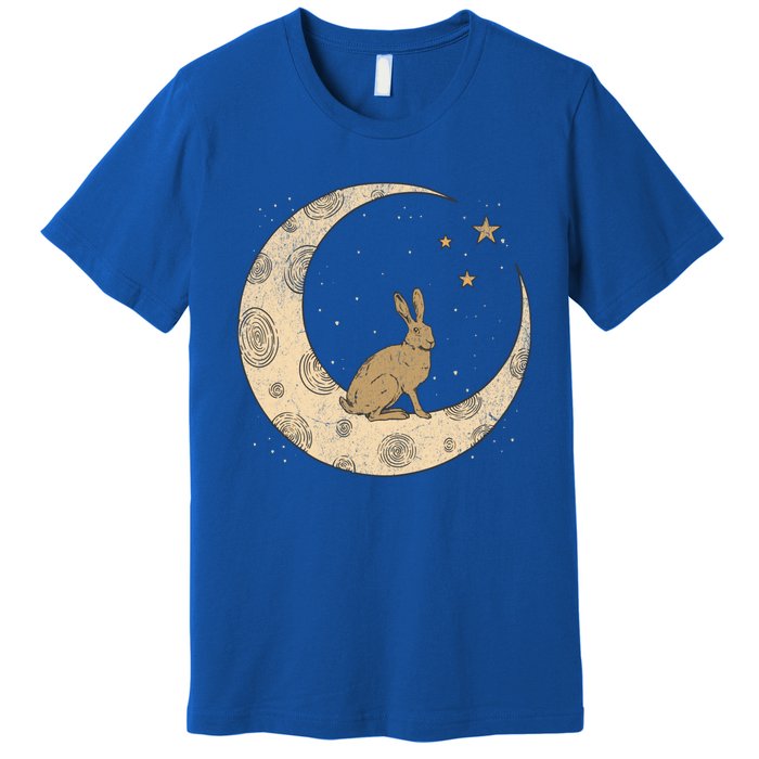 Crescent Moon Rabbit Stars Wiccan Wicca Witch Moon Phases Gift Premium T-Shirt