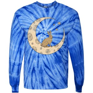 Crescent Moon Rabbit Stars Wiccan Wicca Witch Moon Phases Gift Tie-Dye Long Sleeve Shirt