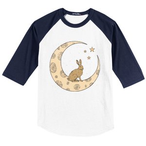 Crescent Moon Rabbit Stars Wiccan Wicca Witch Moon Phases Gift Baseball Sleeve Shirt