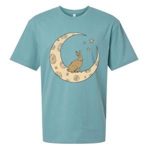 Crescent Moon Rabbit Stars Wiccan Wicca Witch Moon Phases Gift Sueded Cloud Jersey T-Shirt