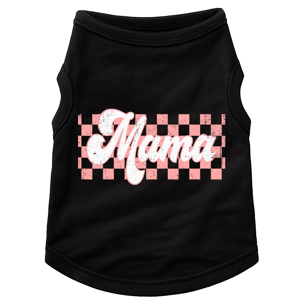 Checkered Mama Retro Mom Life Women Mothers Day New Mom Doggie Tank