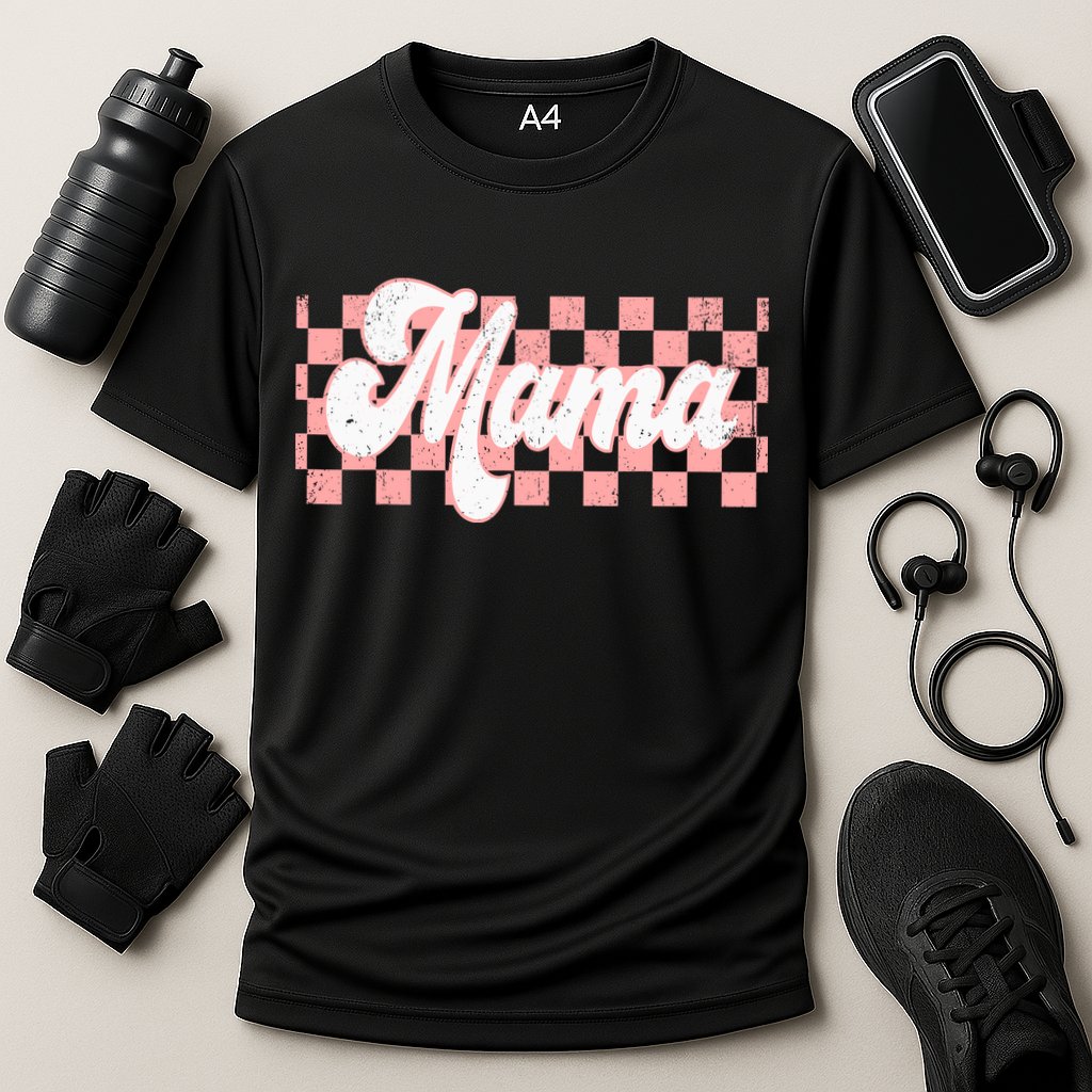 Checkered Mama Retro Mom Life Women Mothers Day New Mom Cooling Performance Crew T-Shirt