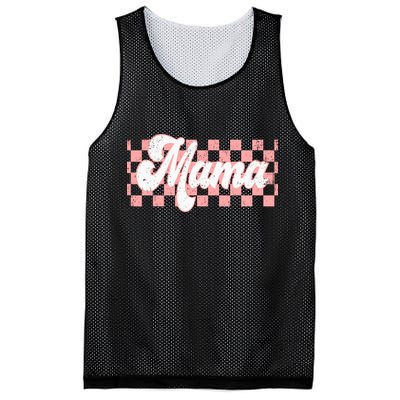 Checkered Mama Retro Mom Life Women Mothers Day New Mom Mesh Reversible Basketball Jersey Tank