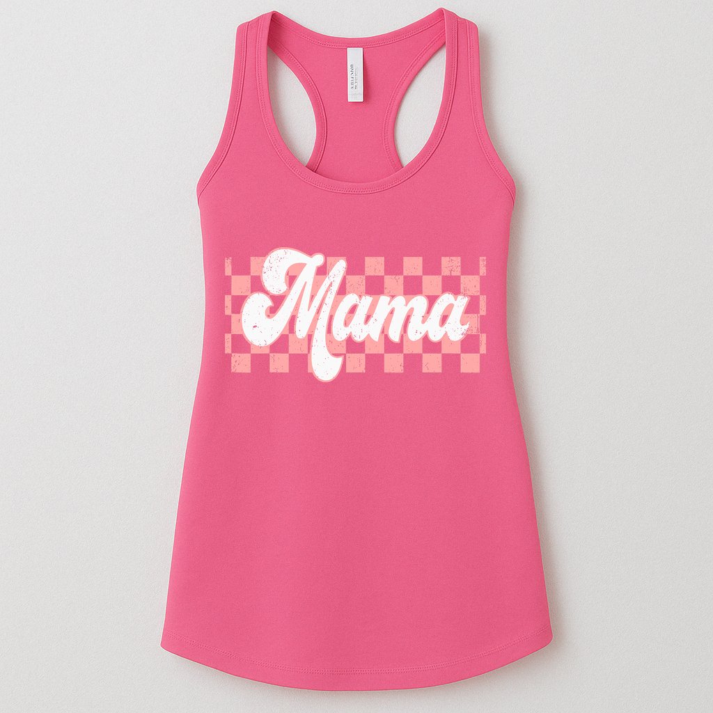 Checkered Mama Retro Mom Life Women Mothers Day New Mom Womens Tank Top
