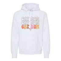 Cat Mom Retro Groovy Cats Adoption Mother's Day Premium Hoodie