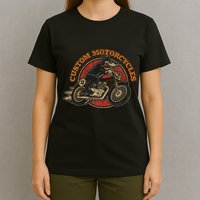 Custom Motorcycles Retro Biker Lowbrow Wolf Rockabilly 50s T-Shirt