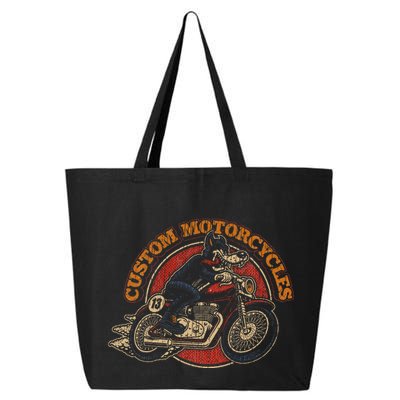 Custom Motorcycles Retro Biker Lowbrow Wolf Rockabilly 50s 25L Jumbo Tote