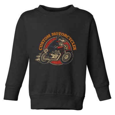 Custom Motorcycles Retro Biker Lowbrow Wolf Rockabilly 50s Toddler Sweatshirt
