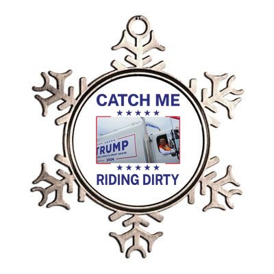 Catch Me Riding Dirty Trump Christmas 2024 Metallic Star Ornament