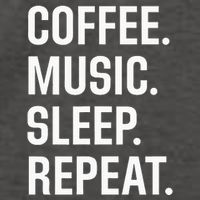Coffee. Music. Sleep. Repeat. Vector Backpack