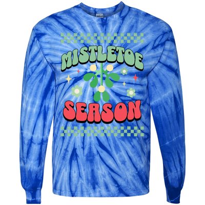 Christmas Mistletoe Season Tie-Dye Long Sleeve Shirt