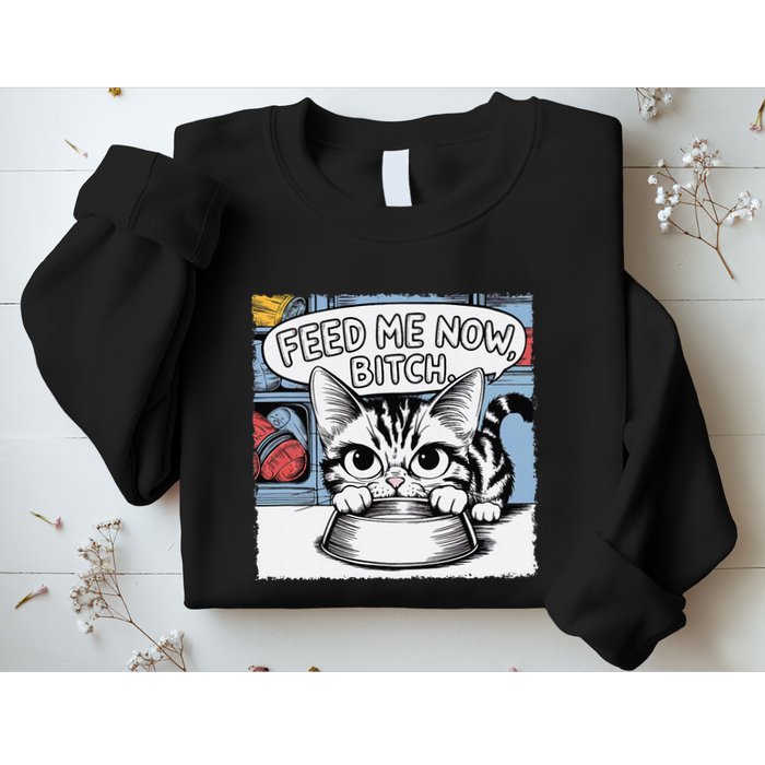 Cat Meme Sarcasm Cussing Cartoon Cat Pun Funny Inappropriate Sweatshirt