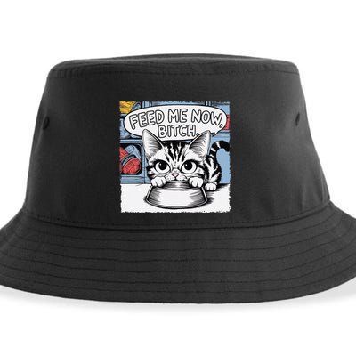 Cat Meme Sarcasm Cussing Cartoon Cat Pun Funny Inappropriate Sustainable Bucket Hat