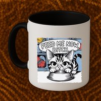 Cat Meme Sarcasm Cussing Cartoon Cat Pun Funny Inappropriate Mug