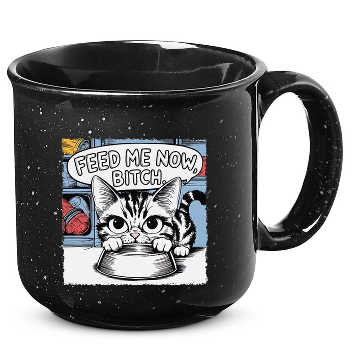 Cat Meme Sarcasm Cussing Cartoon Cat Pun Funny Inappropriate 15oz Campfire Ceramic Mug
