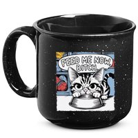 Cat Meme Sarcasm Cussing Cartoon Cat Pun Funny Inappropriate 15oz Campfire Ceramic Mug