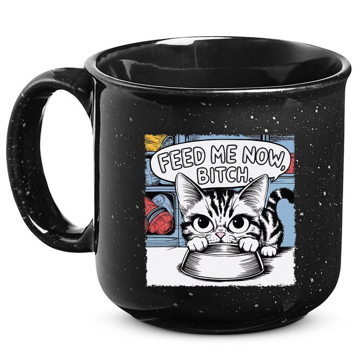 Cat Meme Sarcasm Cussing Cartoon Cat Pun Funny Inappropriate 15oz Campfire Ceramic Mug