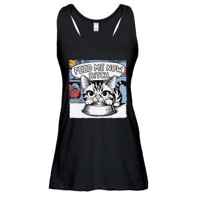Cat Meme Sarcasm Cussing Cartoon Cat Pun Funny Inappropriate Ladies Essential Flowy Tank