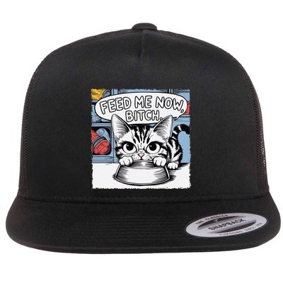 Cat Meme Sarcasm Cussing Cartoon Cat Pun Funny Inappropriate Flatbill Hat