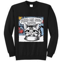 Cat Meme Sarcasm Cussing Cartoon Cat Pun Funny Inappropriate Tall Sweatshirt