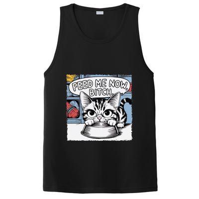 Cat Meme Sarcasm Cussing Cartoon Cat Pun Funny Inappropriate PosiCharge Competitor Tank