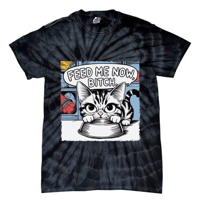 Cat Meme Sarcasm Cussing Cartoon Cat Pun Funny Inappropriate Tie-Dye T-Shirt