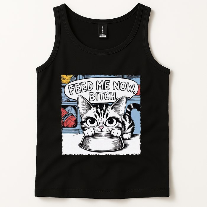 Cat Meme Sarcasm Cussing Cartoon Cat Pun Funny Inappropriate Tank Top