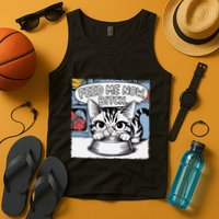 Cat Meme Sarcasm Cussing Cartoon Cat Pun Funny Inappropriate Tank Top