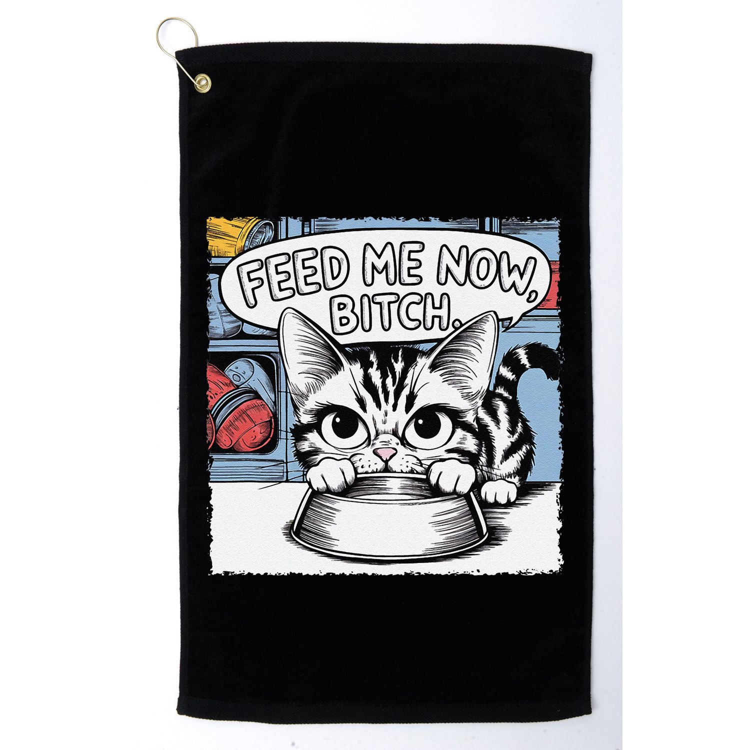 Cat Meme Sarcasm Cussing Cartoon Cat Pun Funny Inappropriate Golf Towel