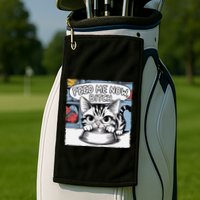 Cat Meme Sarcasm Cussing Cartoon Cat Pun Funny Inappropriate Golf Towel