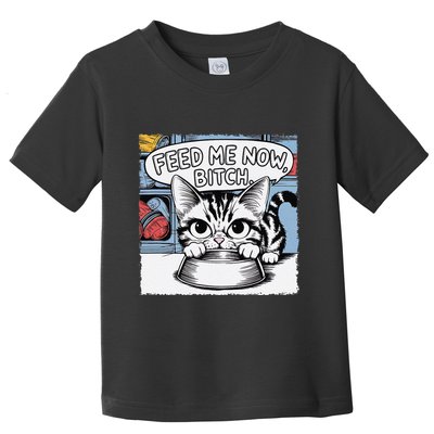 Cat Meme Sarcasm Cussing Cartoon Cat Pun Funny Inappropriate Toddler T-Shirt