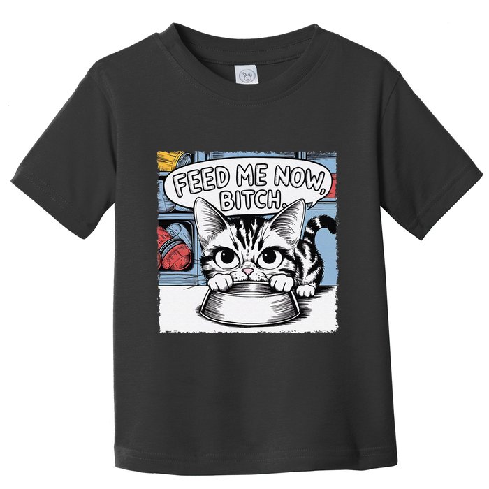 Cat Meme Sarcasm Cussing Cartoon Cat Pun Funny Inappropriate Toddler T-Shirt