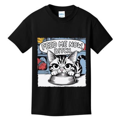 Cat Meme Sarcasm Cussing Cartoon Cat Pun Funny Inappropriate Kids T-Shirt