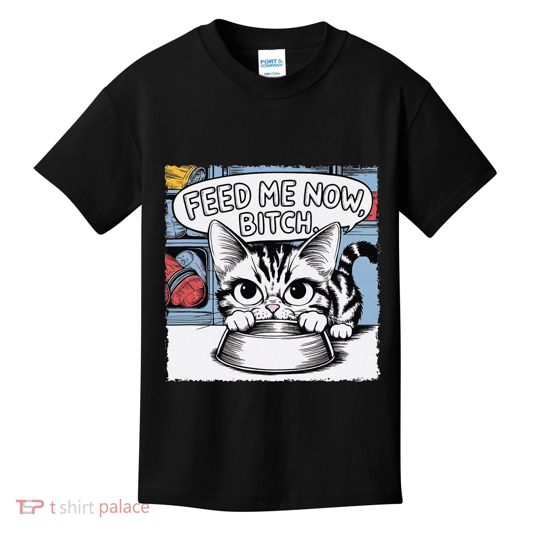 Cat Meme Sarcasm Cussing Cartoon Cat Pun Funny Inappropriate Kids T-Shirt