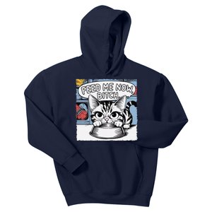 Cat Meme Sarcasm Cussing Cartoon Cat Pun Funny Inappropriate Kids Hoodie