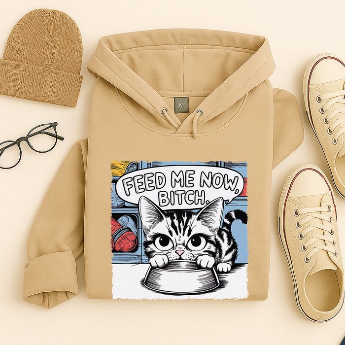 Cat Meme Sarcasm Cussing Cartoon Cat Pun Funny Inappropriate Hoodie