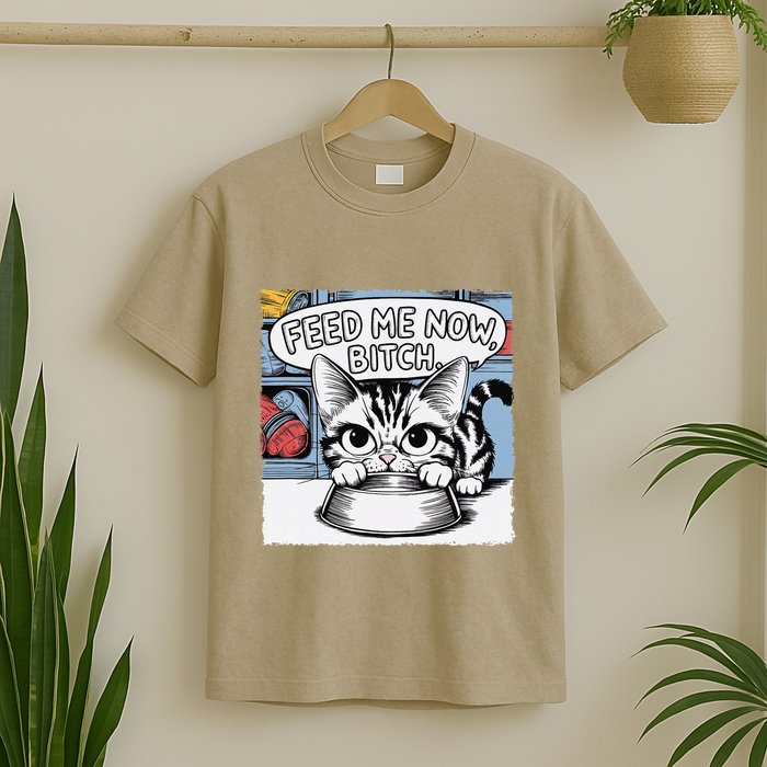 Cat Meme Sarcasm Cussing Cartoon Cat Pun Funny Inappropriate T-Shirt