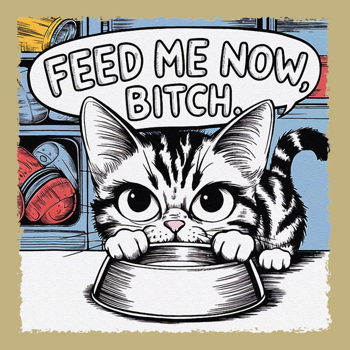 Cat Meme Sarcasm Cussing Cartoon Cat Pun Funny Inappropriate T-Shirt