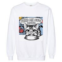 Cat Meme Sarcasm Cussing Cartoon Cat Pun Funny Inappropriate Garment-Dyed Sweatshirt