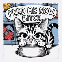 Cat Meme Sarcasm Cussing Cartoon Cat Pun Funny Inappropriate Garment-Dyed Sweatshirt