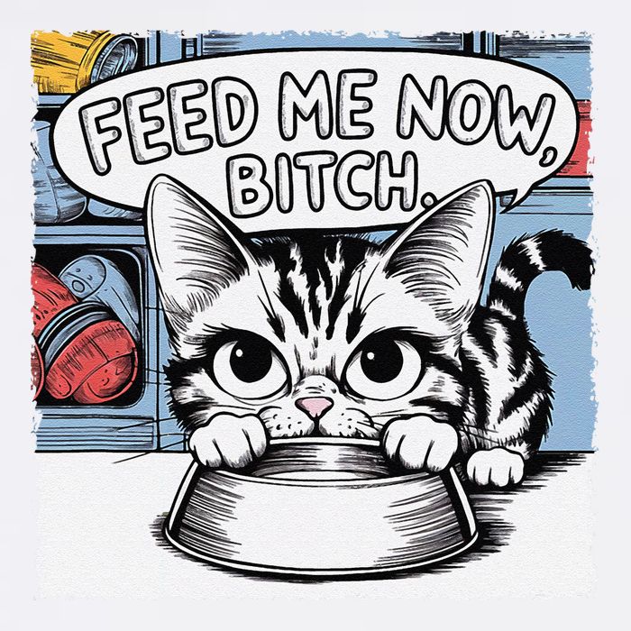 Cat Meme Sarcasm Cussing Cartoon Cat Pun Funny Inappropriate Garment-Dyed Sweatshirt